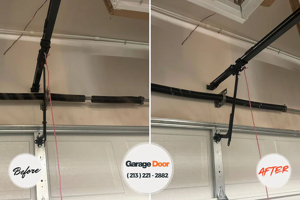 Before and after: garage door repair 45701